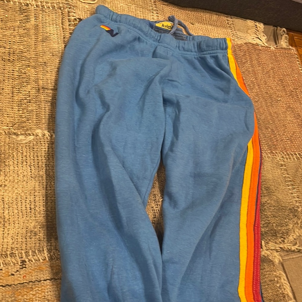Blue aviator 5 stripe sweats. Size s